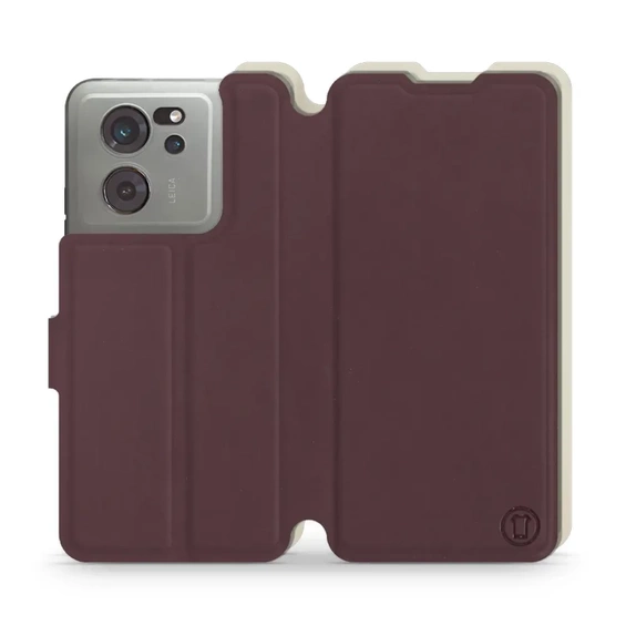 Hülle für Xiaomi 13T - Farbe Burgund mit Platin