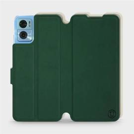 Hülle für Motorola Moto E22 - Farbe Grün mit Platin