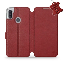 Hülle für Samsung Galaxy M11 - Farbe Dark Red Leather