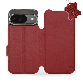 Hülle für Google Pixel 9 - Farbe Dark Red Leather