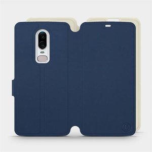 Hülle für OnePlus 6 A6000 - Farbe Marineblau mit Platin