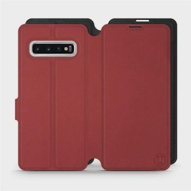 Hülle für Samsung Galaxy S10 - Farbe Dunkelrot mit Schwarz