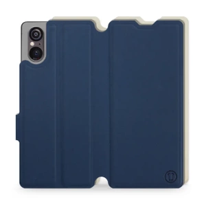 Hülle für Sony Xperia 5 V - Farbe Marineblau mit Platin