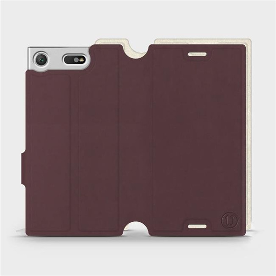 Hülle für Sony Xperia XZ1 Compact - Farbe Burgund mit Platin