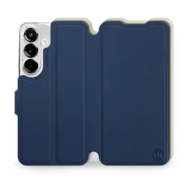 Hülle für Samsung Galaxy S25 - Farbe Marineblau mit Platin