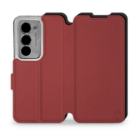 Hülle für Xiaomi Redmi 15 5G - Farbe Dunkelrot mit Schwarz