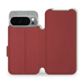 Hülle für Google Pixel 10 Pro - Farbe Dunkelrot mit Platin