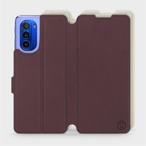 Hülle für Motorola Moto G51 5G - Farbe Burgund mit Platin