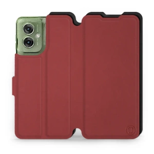 Hülle für Motorola Moto G55 5G - Farbe Dunkelrot mit Schwarz