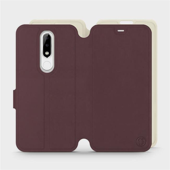 Hülle für Nokia 5.1 Plus - Farbe Burgund mit Platin
