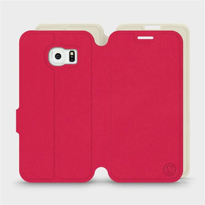 Hülle für Samsung Galaxy S6 Edge - Farbe Rot mit Platin