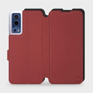 Hülle für Vivo Y72 5G - Farbe Dunkelrot mit Schwarz