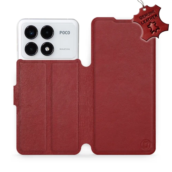 Hülle für Xiaomi POCO F6 Pro - Farbe Dark Red Leather