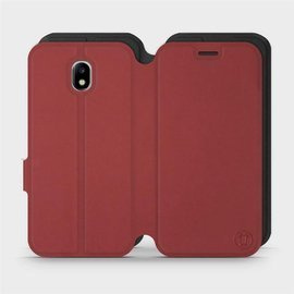 Hülle für Samsung Galaxy J3 2017 - Farbe Dunkelrot mit Schwarz