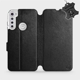 Hülle für Motorola One Fusion Plus - Farbe Black Leather