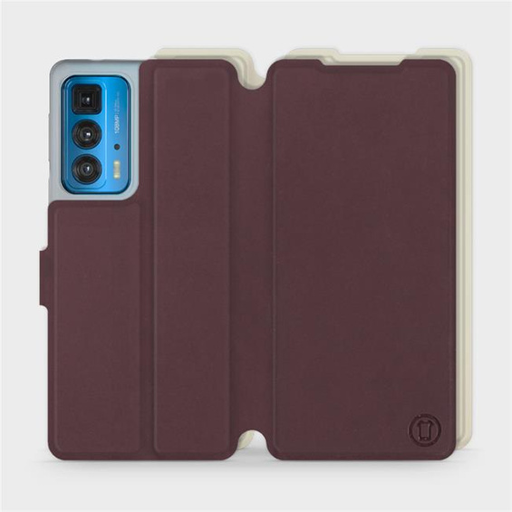 Hülle für Motorola Edge 20 Pro - Farbe Burgund mit Platin