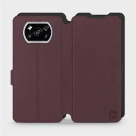 Hülle für Xiaomi POCO X3 NFC - Farbe Burgund mit Schwarz