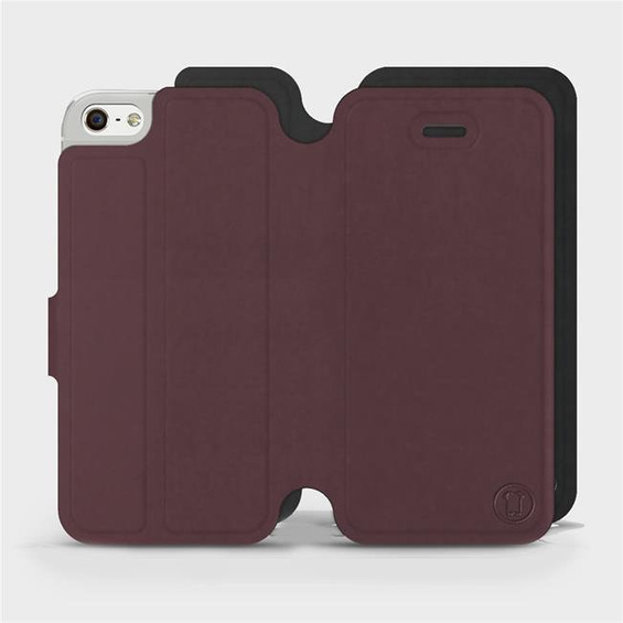 Hülle für Apple iPhone SE - Farbe Burgund mit Schwarz