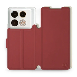 Hülle für Infinix Note 40 Pro - Farbe Dunkelrot mit Platin