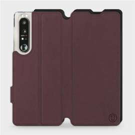 Hülle für Sony Xperia 1 III - Farbe Burgund mit Schwarz