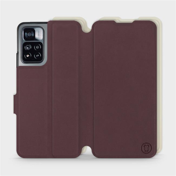 Hülle für Xiaomi Redmi Note 11 Pro - Farbe Burgund mit Platin