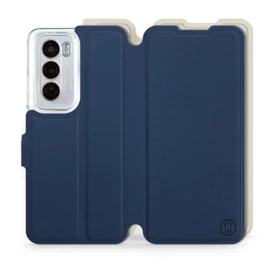 Hülle für OPPO Reno 12 5G - Farbe Marineblau mit Platin