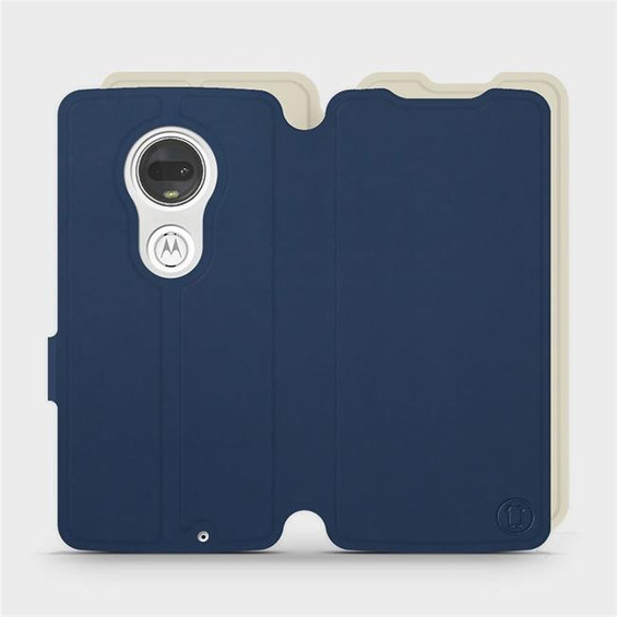 Hülle für Motorola Moto G7 - Farbe Marineblau mit Platin