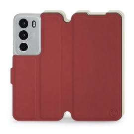 Hülle für Realme P3 lite - Farbe Dunkelrot mit Platin