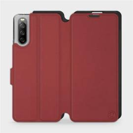 Hülle für Sony Xperia 10 III - Farbe Dunkelrot mit Schwarz
