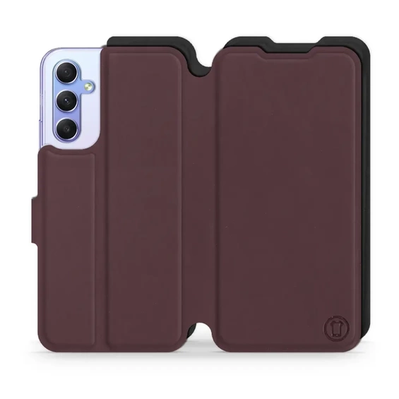 Hülle für Samsung Galaxy A34 5G - Farbe Burgund mit Schwarz