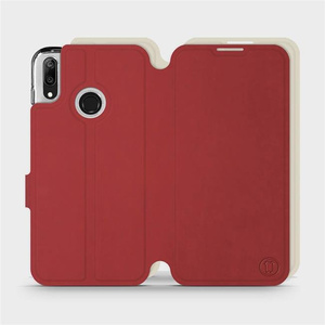 Hülle für Huawei Y7 2019 - Farbe Dunkelrot mit Platin