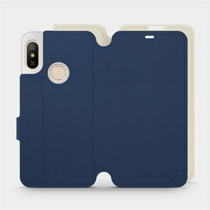 Hülle für Xiaomi Mi A2 Lite - Farbe Marineblau mit Platin