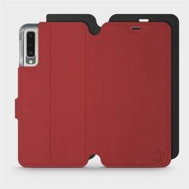 Hülle für Samsung Galaxy A7 2018 - Farbe Dunkelrot mit Schwarz