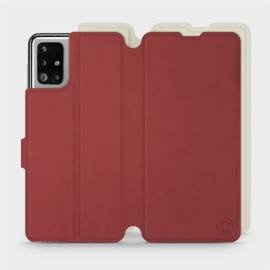 Hülle für Samsung Galaxy M51 - Farbe Dunkelrot mit Platin