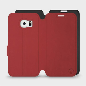 Hülle für Samsung Galaxy S6 Edge - Farbe Dunkelrot mit Schwarz