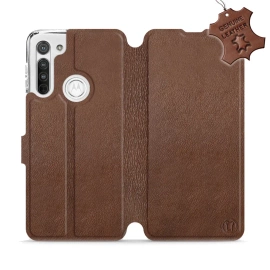 Hülle für Motorola Moto G8 - Farbe Brown Leather