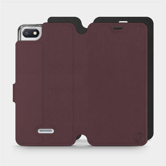 Hülle für Xiaomi Redmi 6A - Farbe Burgund mit Schwarz