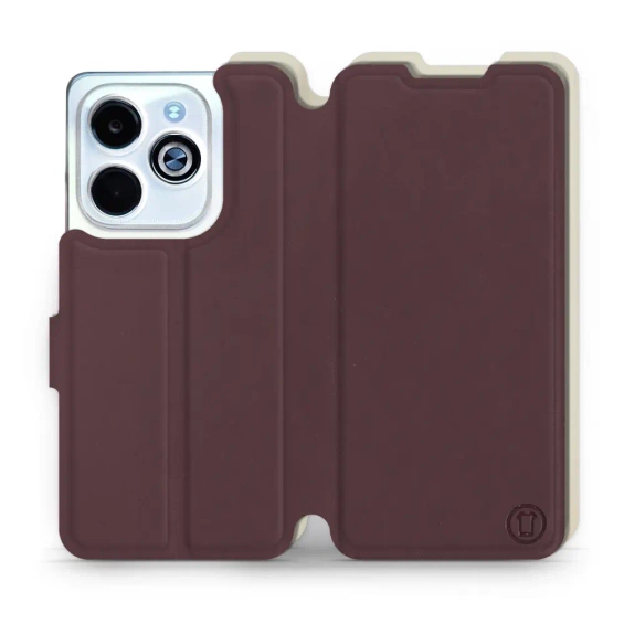 Hülle für Infinix HOT 40i - Farbe Burgund mit Platin