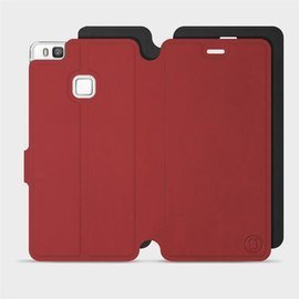 Hülle für Huawei P9 Lite - Farbe Dunkelrot mit Schwarz