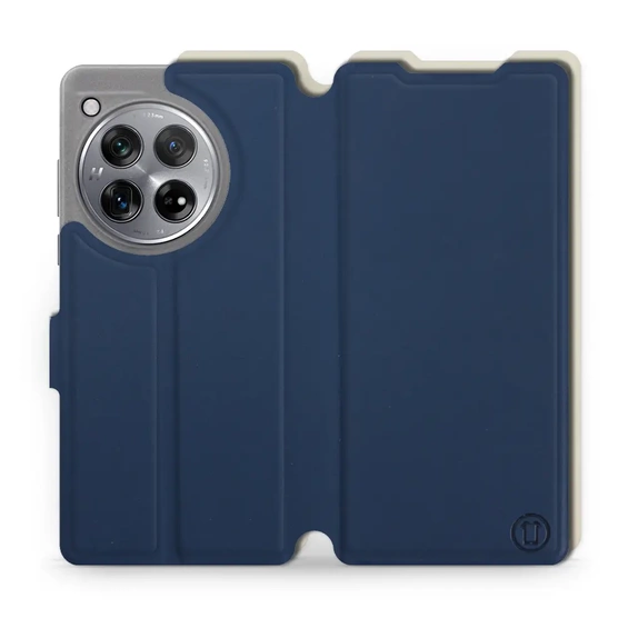 Hülle für OnePlus 12R - Farbe Marineblau mit Platin