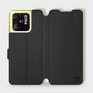 Hülle für Xiaomi POCO C40 - Farbe Schwarz mit Platin