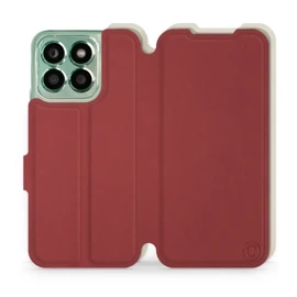 Hülle für Huawei Honor X8b - Farbe Dunkelrot mit Platin