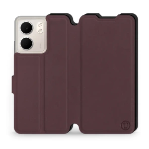 Hülle für OPPO A5x - Farbe Burgund mit Schwarz