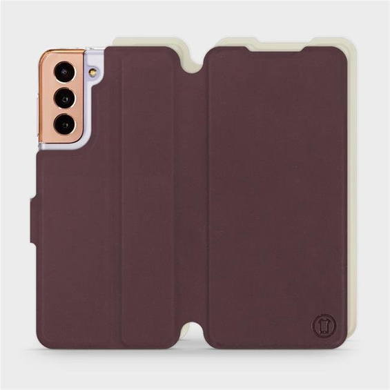 Hülle für Samsung Galaxy S21 - Farbe Burgund mit Platin