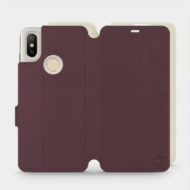 Hülle für Xiaomi Mi A2 - Farbe Burgund mit Platin