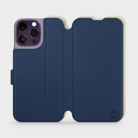 Hülle für Apple iPhone 14 Pro Max - Farbe Marineblau mit Platin