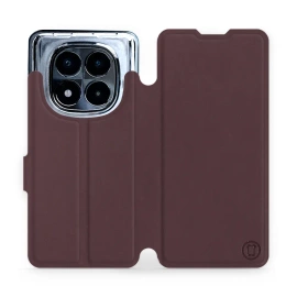 Hülle für Xiaomi Redmi Note 14 Pro 5G - Farbe Burgund mit Schwarz