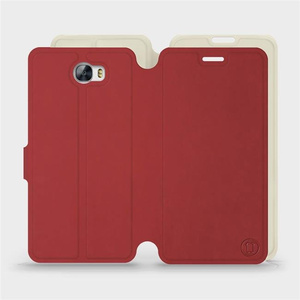 Hülle für Huawei Y6 II Compact - Farbe Dunkelrot mit Platin