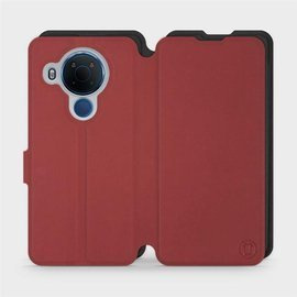 Hülle für Nokia 5.4 - Farbe Dunkelrot mit Schwarz