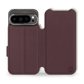 Hülle für Google Pixel 9 Pro - Farbe Burgund mit Platin